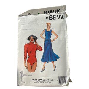 Vintage Kwik Sew 1595 Misses Body Suit and Skirt Sewing Pattern XS-Large UNCUT